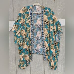KNOX ROSE Women’ Floral Kimono Cardigan Boho Dorman Sleeves XL / XXL
